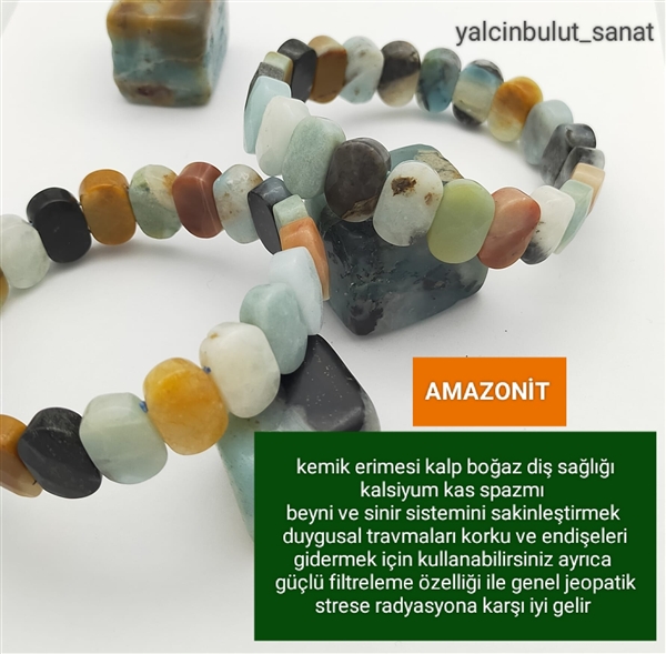 Amazonit Taşı Bileklik | Doğal Taş Bileklik Modelleri | Yalçın Bulut Sanat